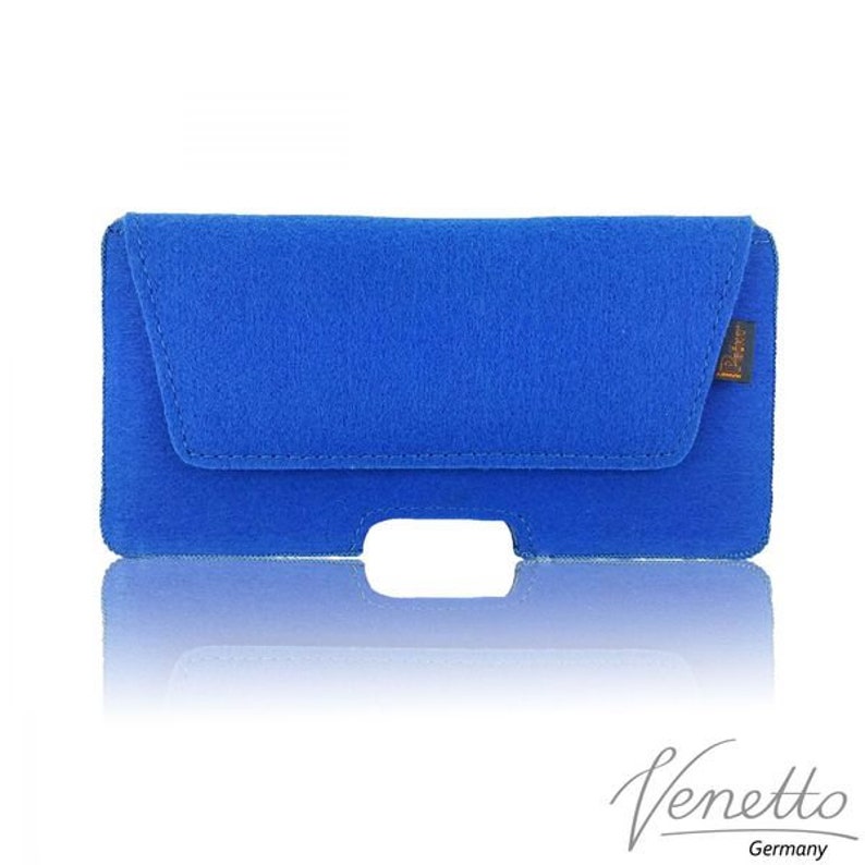 Borsa da cintura a tracolla orizzontale da 5,0 6,4 Borsa a cintura a croce in feltro blu immagine 1