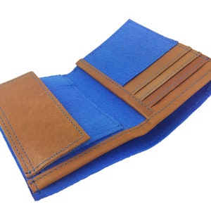 Wallet purse money man Blue felt image 3