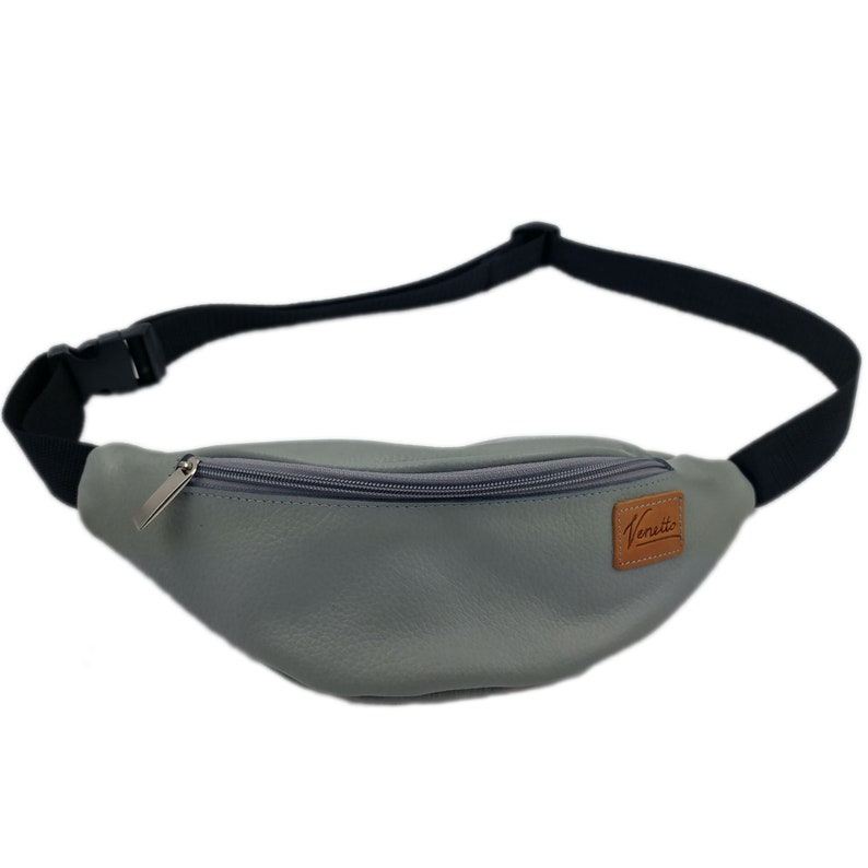 Ceinture de Moose/Elk en cuir en cuir sac sac sac de taille de Fanny Pack randonnée sac pochette sac étui pour Smartphone de wapitis en cuir véritable, gris image 1