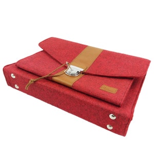 DIN A4 Business Bag case bag briefcase purse handbag for men and women unisex, red mottled image 5