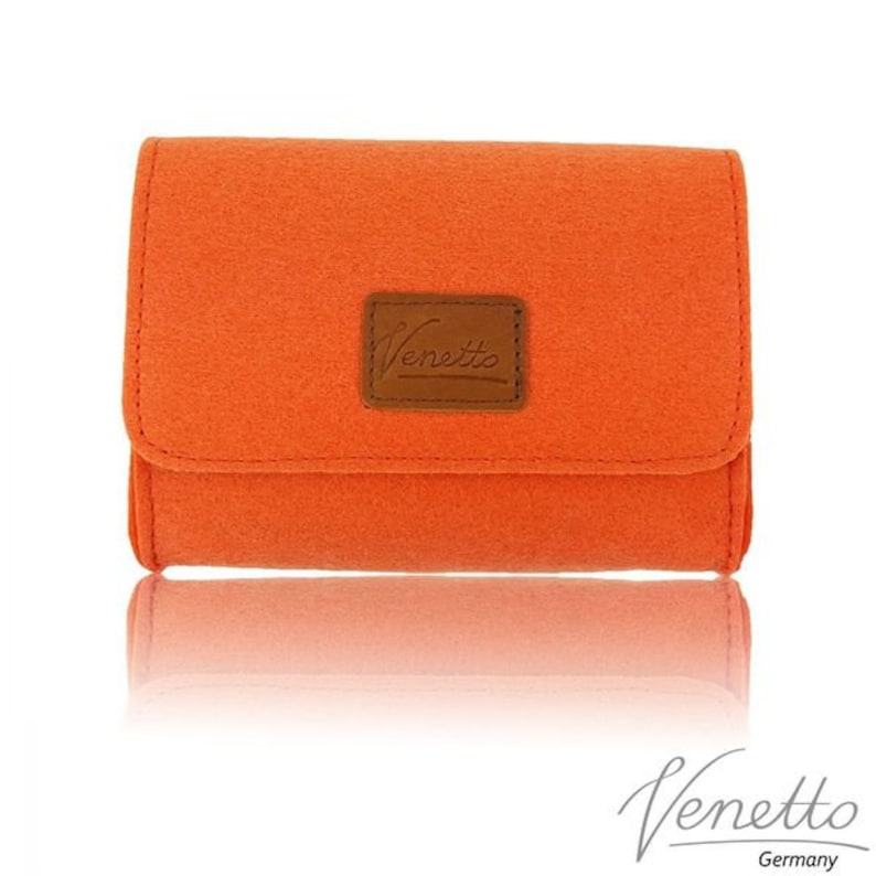 Bag Mini case bag culture pouch cosmetic bag made of felt for accessories cosmetics make up accessories, orange image 2