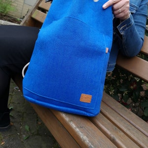 Sport backpack backpack made of felt for sports sports bag, blue image 3