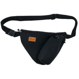 Bolsa de panza bolsa de cinturón bolsa de vacaciones dinero ID fieltro bolsa se sintió negro