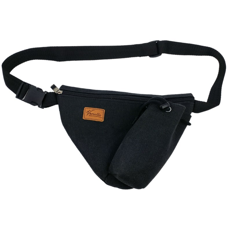 Sac banane de Fanny Pack vacances argent carte sac feutre noir image 1