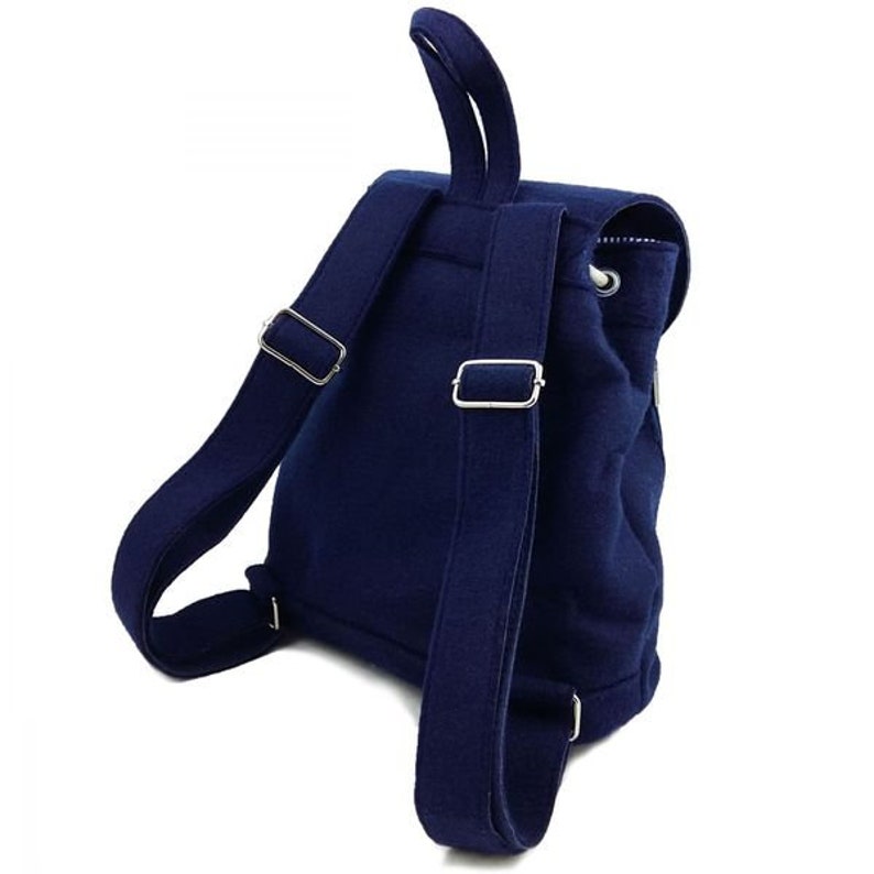 Venetto Backpack bag made of felt felt backpack unisex handmade, blue dark blue image 2