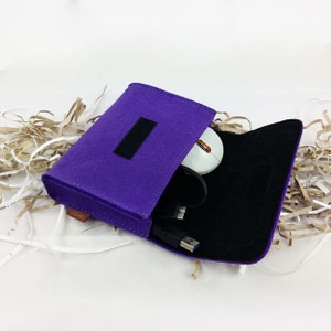 Bag Mini pouch bag made of felt for cosmetic accessories, purple image 5