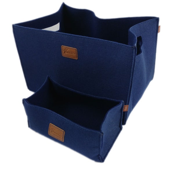 2-ER box feltbox storage box Basket Filzkorb Blue