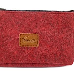 Banktasche Geldtasche für Banknoten Belege Rot