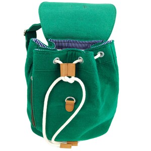 Venetto felt backpack bag backpack made of felt and leather elements very light, green image 4