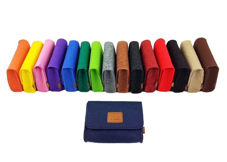 Cosmetic bag culture bag bag pocket pouch made of felt for accessories and accessories, red image 9