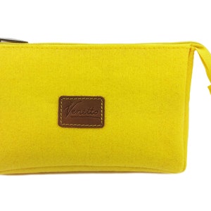 Bank bag bag made of felt for coins cell phone wallet culture bag bags, yellow image 1