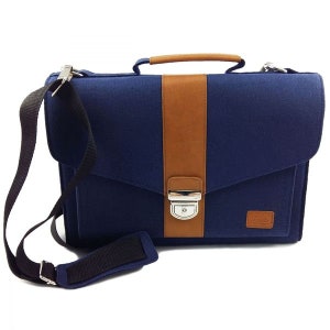 Bag Briefcase Business bag handbag handbag shoulder Pocket Ultrabooking Blue image 2