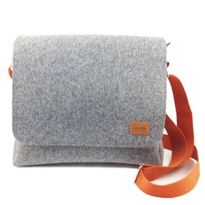 Bolso bandolera para hombre Bolso bandolera Bolso mensajero de ocio Bolso bandolera de mano hecho de fieltro gris