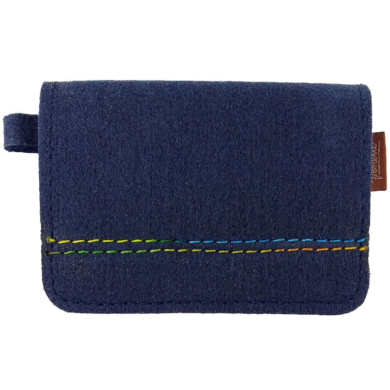 Mini vilten tas kind portemonnee portemonnees blauw afbeelding 1