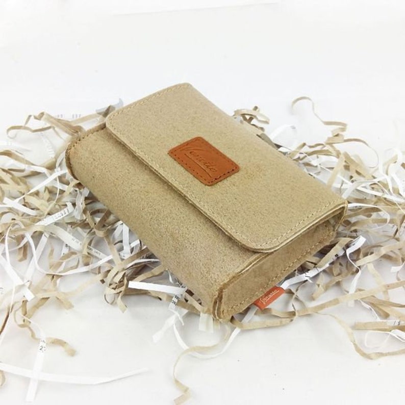 Mini borsa a manica in feltro per accessori borsa trousse cappuccino marrone immagine 3