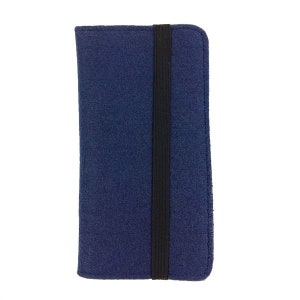 5.2-6.4 bookstyle wallet handbag cellphone case protective cover bag cover made of felt felt bag for mobile phone, blue image 2