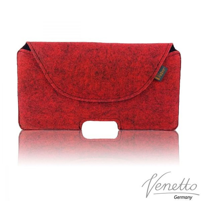 5.0 6.4 Bolsa horizontal panza bolsillo cruz bolso fieltro manga funda protectora hecha de fieltro rojo imagen 3