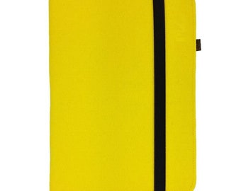9.1-10.1 inch Tablethülle protective cover made of felt for tablet bookcase yellow