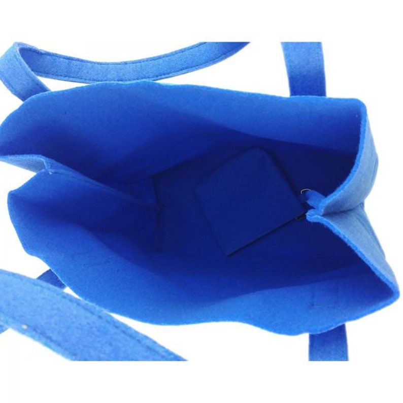 Shopper Damentasche Handtasche Einkaufstasche Henkeltasche Filztasche Tasche vegan mit intergrierter Geldtasche, Börse blau Bild 3
