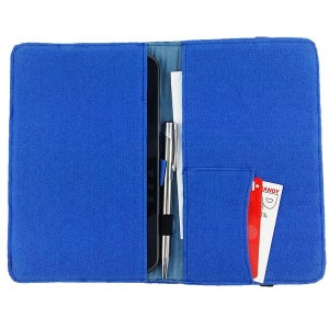 9.1-10.1 Customs organizer bag made of felt felt bag Filzhülle cover Tablethülle cover with card compartment, universal blue light image 3