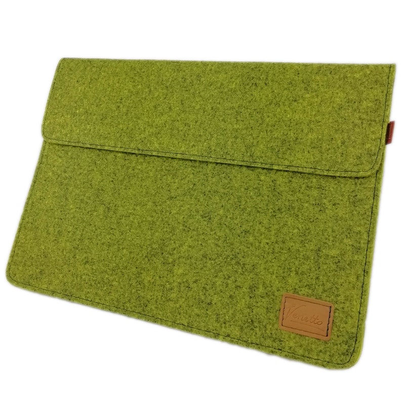 Für 13 14 MacBook Air M1/ M2, Pro, Hülle Tasche Schutzhülle Filz Sleeve Laptoptasche für iPad Pro, Surface, Laptop Notebook oliv melange Bild 2