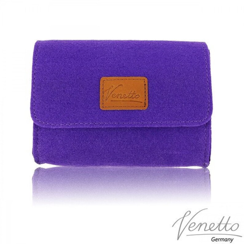 Bag Mini pouch bag made of felt for cosmetic accessories, purple image 1