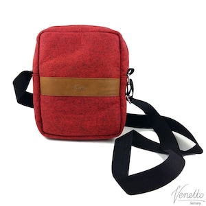 Umhängetasche Schultertasche Handtasche Filztasche Tasche rot Bild 1