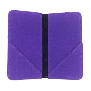 5.2-6.4 Bookstyle portefeuille affaire Sac housse housse pour mobile du feutre violet pourpre image 4