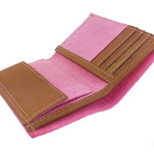 Wallet wallet women girl Pink felt image 3