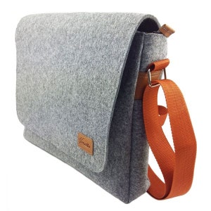 Men's bag Crossbody bag Leisure Messenger Bag Shoulder bag Handbag made of felt grey image 2
