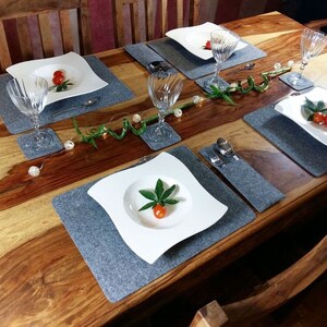 4-seat set table set table decoration place mats made of felt felt deco grey image 2