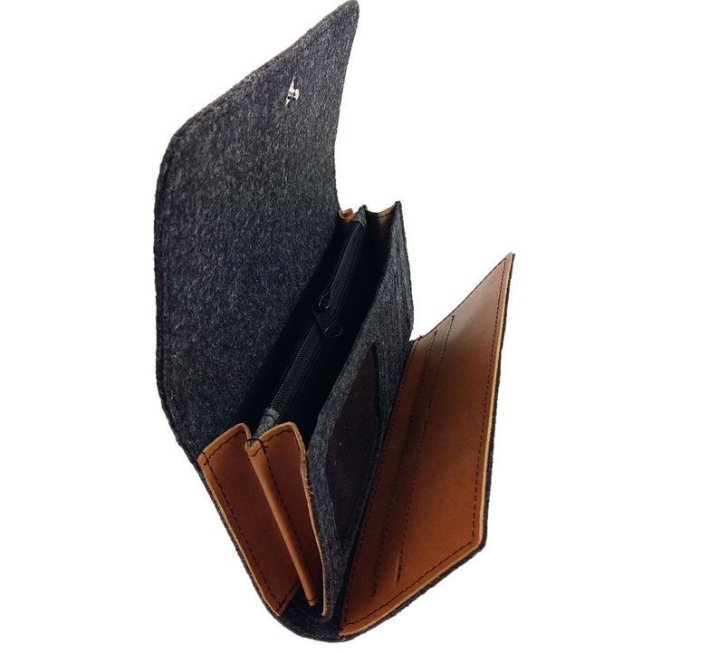 Wallet Purse Wallet purse wallet felt black image 4