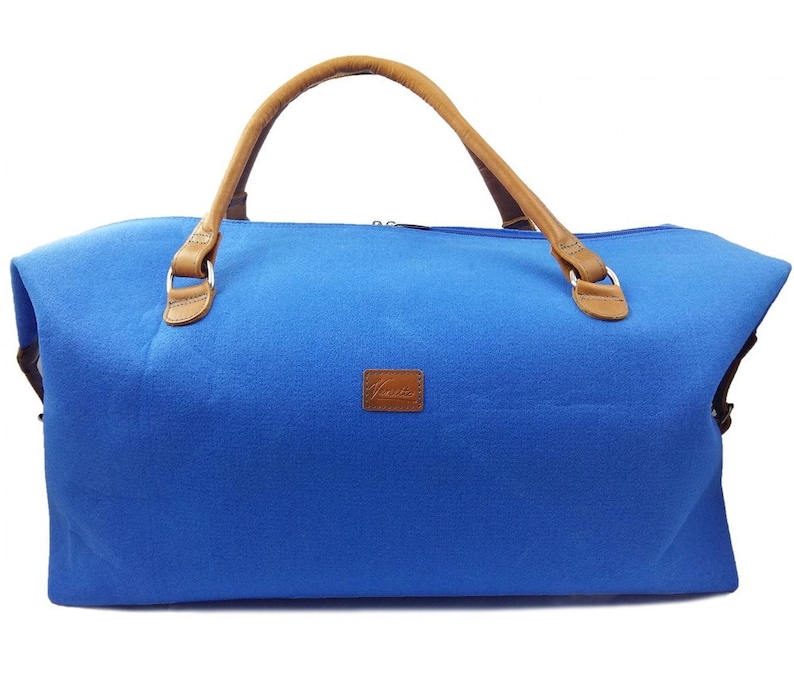 Handgepäck Tasche Reisetasche Weekender Reisegepäck-Tasche Umhängetasche Henkeltasche Blau Bild 2