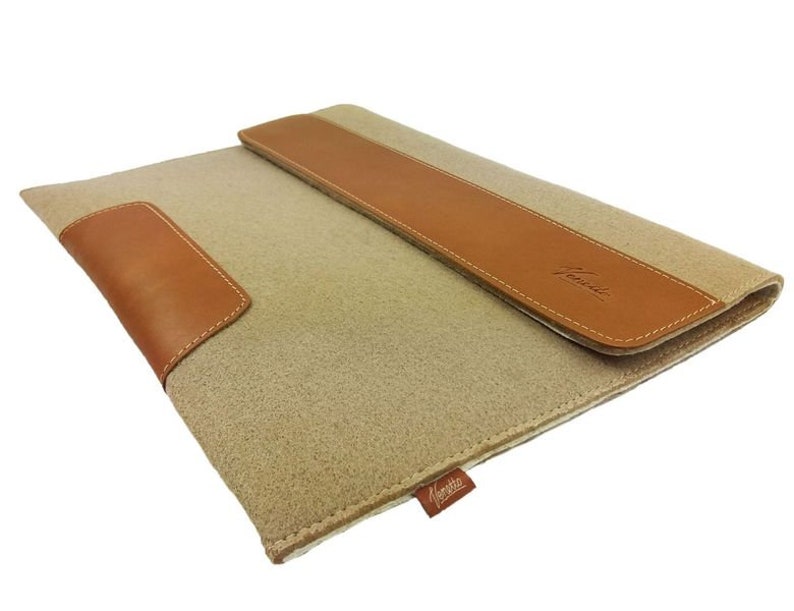 For 12 iPad Pro 13 surface cover case made of felt for Ultrabook notebook case Cappuccino Brown image 3