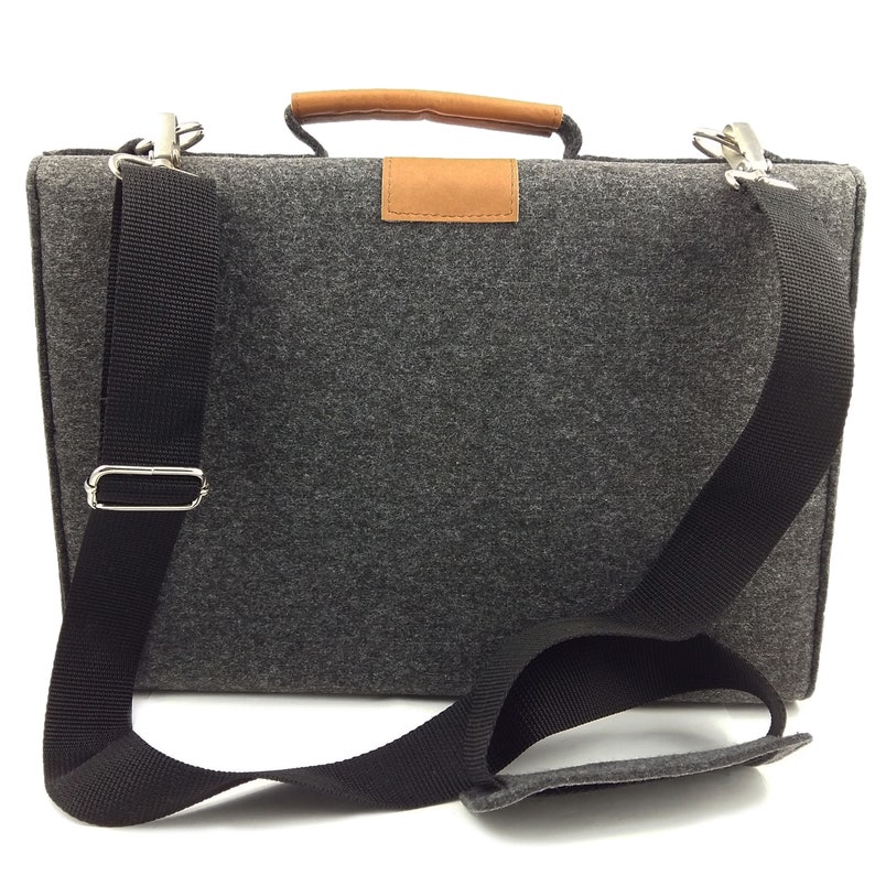 DIN A4 business sac sac à bandoulière mallette mallette sac à main mens dames sac de feutre avec bandoulière noir image 4
