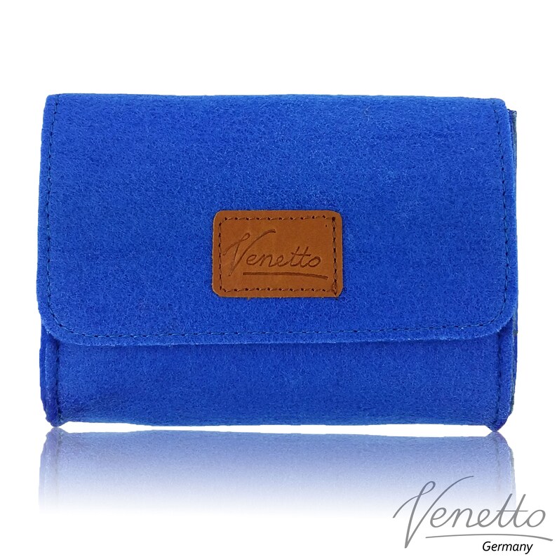 Culture bag bag case made of felt for accessories, cosmetics, accessories, blue image 2
