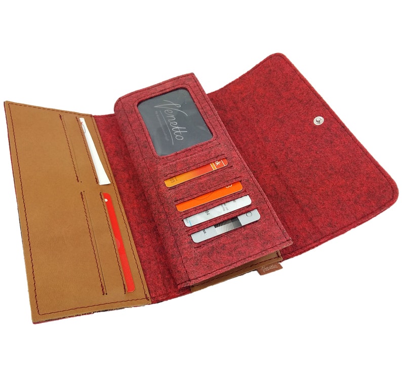 Portemonnee tas portemonnee wallet portemonnee portemonnee rood mix afbeelding 2