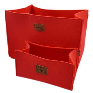 3-Piece Box Felt Box Storage Boxes Felt Red image 2