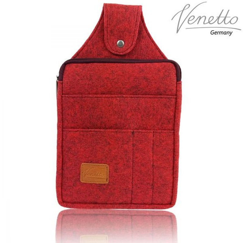 Belt bag waist pocket, felt, red image 5