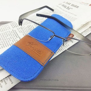 Glasses Case bag cover made of felt protective cover for glasses blue light image 3