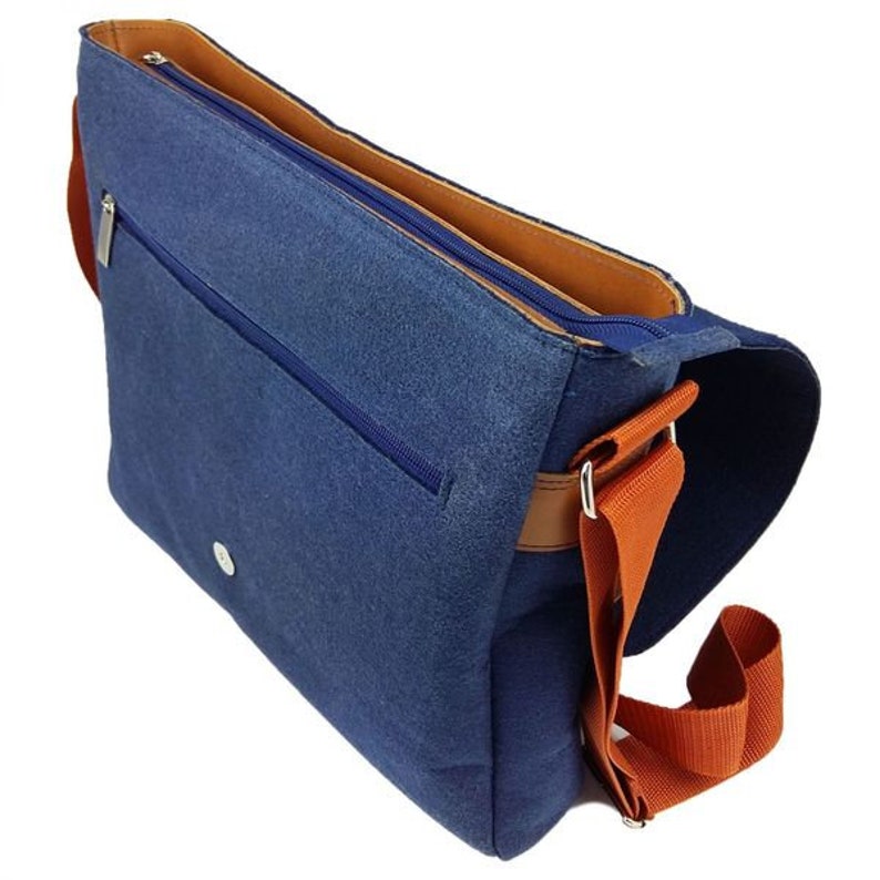 Herentas Schoudertas Tas Vilt Tas Leisure Uni School voor MacBook Laptop Blauw afbeelding 3