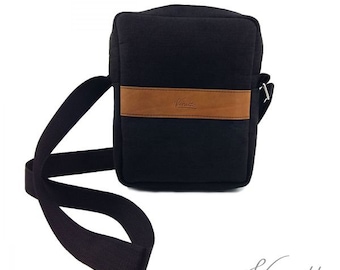 Bolso de hombro bolso de mano hecho de bolso de senderismo fieltro, negro