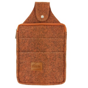 Multi-purpose Belt bag waist bag, felt orange mottled image 1