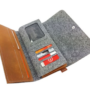 Wallet long wallet Purse wallet Grey image 3