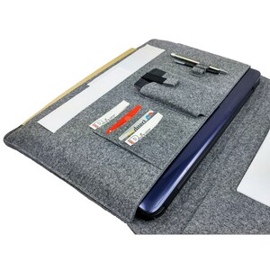 13.4-15.6 inch sleeve Organizer Bag case cover for laptop tablet cell phone, grey image 4