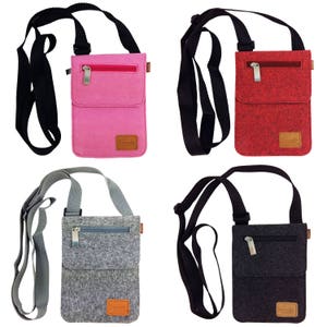 Kleine Umhängetasche Schultertasche Handtasche Damentasche Brusttasche Herren Damen grau schwarz pink rot / Geschenk für Sie, Tasche Ausflug