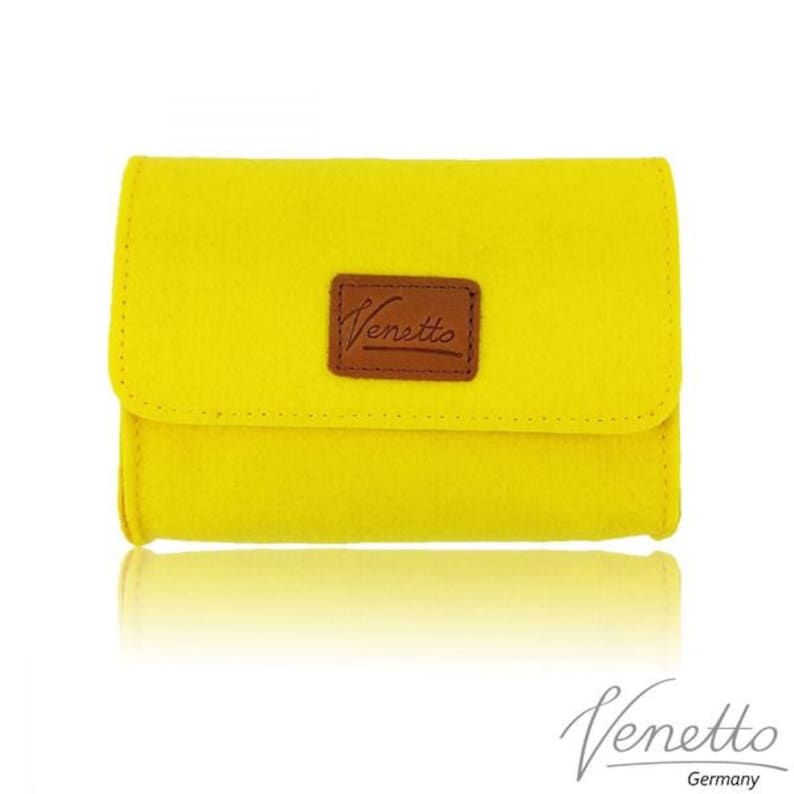 Pouch Mini pouch made of felt for accessories bag for cosmetic bags yellow image 1