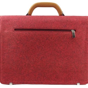 Briefcase bag for MacBook surface Shoulder bag Uni Laptop Office Pocket Red image 2