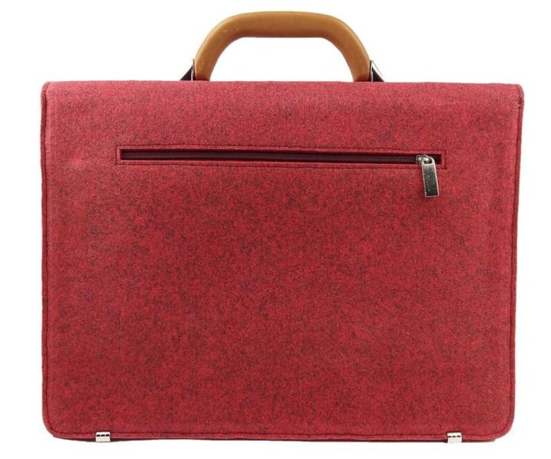 Briefcase bag for MacBook surface Shoulder bag Uni Laptop Office Pocket Red image 2