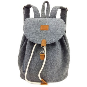 Felt backpack bag Backpack made of felt unisex handmade, grey image 3